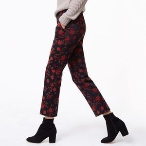 Loft Marisa Slim Fall Floral Print Ankle Pants